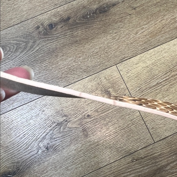 J. Crew Brown & Tan Snake Embossed Leather Belt Size M - Picture 7 of 8